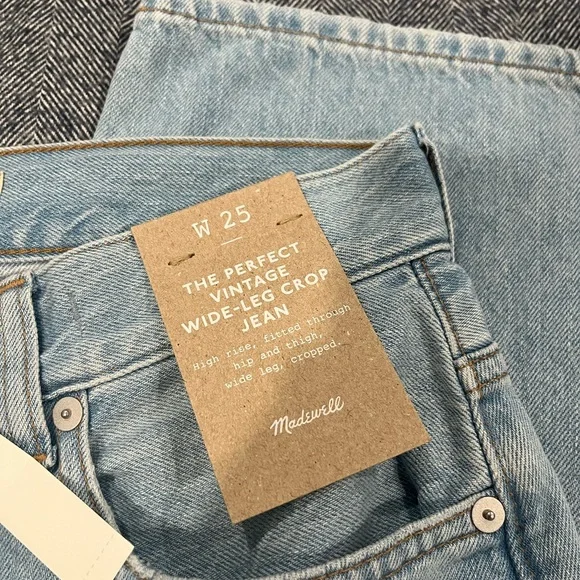 madewell the perfect vintage wide leg crop jean | size 25 - Picture 5 of 6